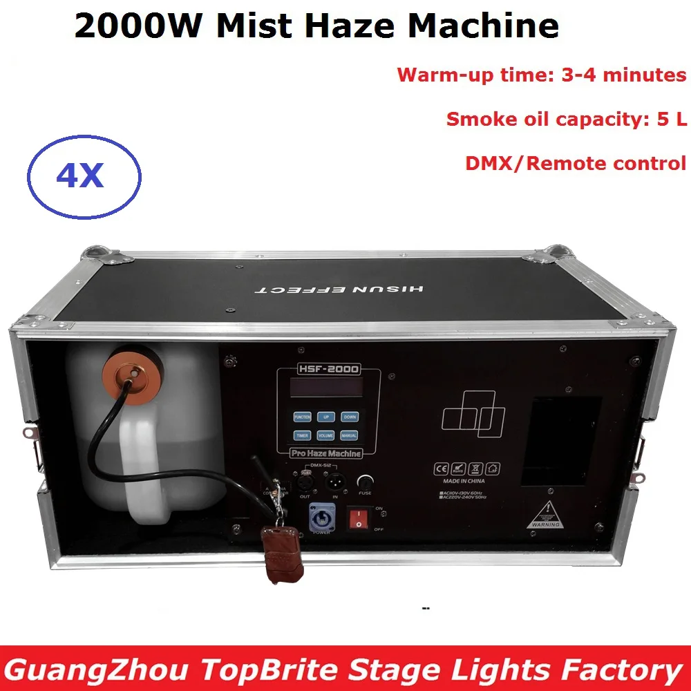 

High Power 2000W Mist Haze Machine Stage Fogger Machine 5L Oil Capacity DMX 512 Smoke Machine For Stage Light Party Wedding Show