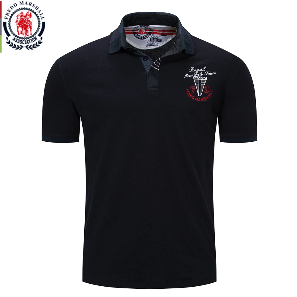 

Fredd Marshall New Clothes Men 2018 Solid Polo Shirt Short Sleeve Casual Breathable Club Polos Homme Embroidery Polo Shirt FM034