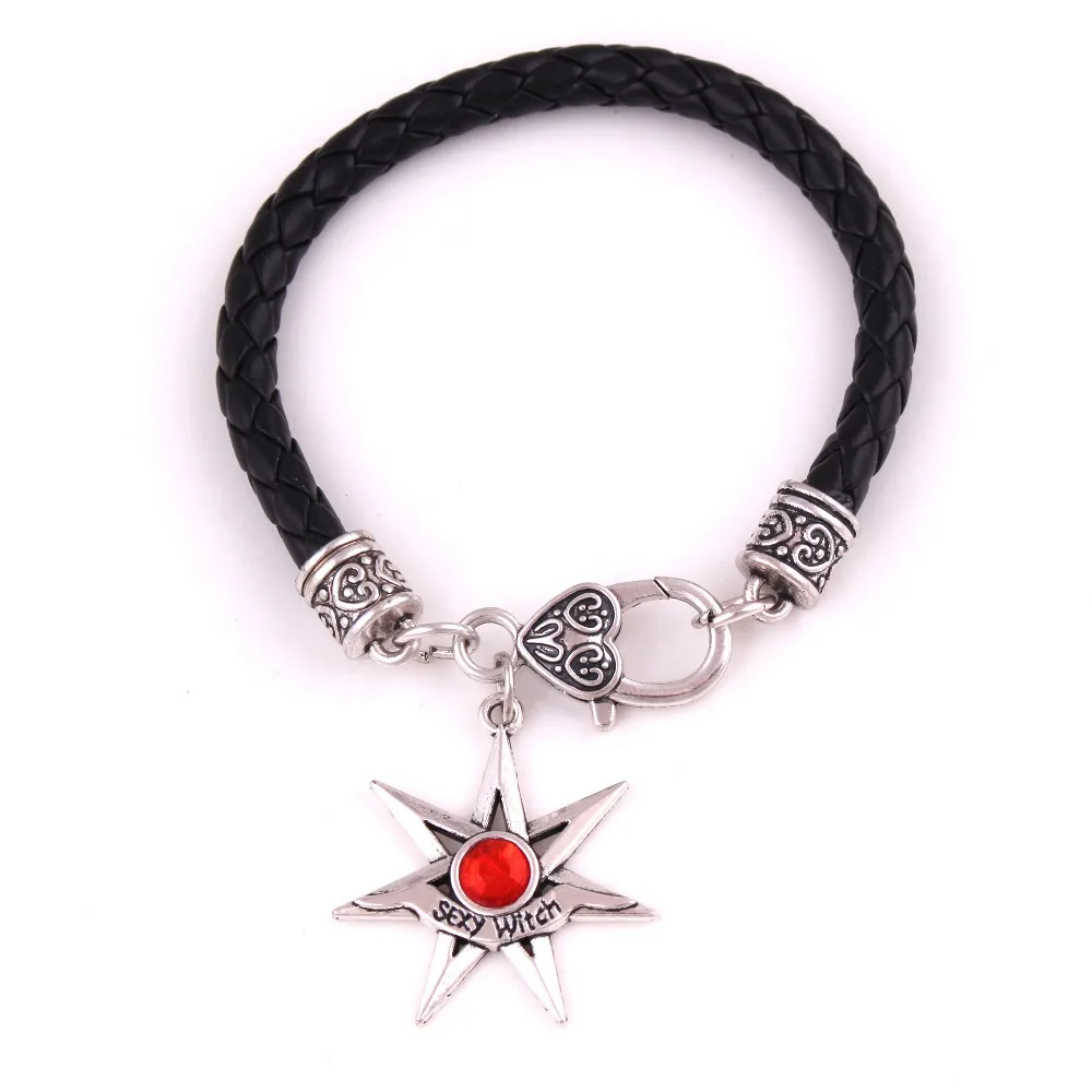 

Women Bracelet Bangle Jewelry Special Design Seven Pointed Stars Written Sexy Witch With Beautiful Crystal Provide Dropshipping