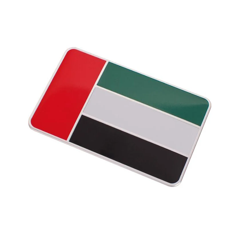 

80x50mm United Arab Emirates UAE Flag Car Side Fender Wing Tail Trunk Badge Car-covers Sticker Emblem For Lexus Jaguar etc