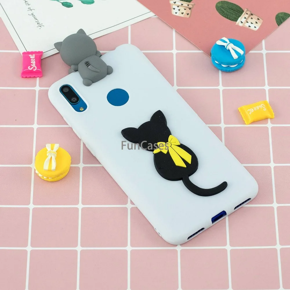 3D куклы игрушечные конфеты милый мультфильм Минни Кот Кекс чехлы для huawei Silicone силиконовый чехол для huawei Y 7 чехол Coque Чехол для телефона Чехол для телефона Хуавэй хуавей Y72019 Чехол Чехол для мо