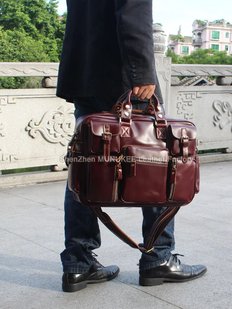 Luxury Genuine Leather Men's Travel Bags Luggage bag Big Men