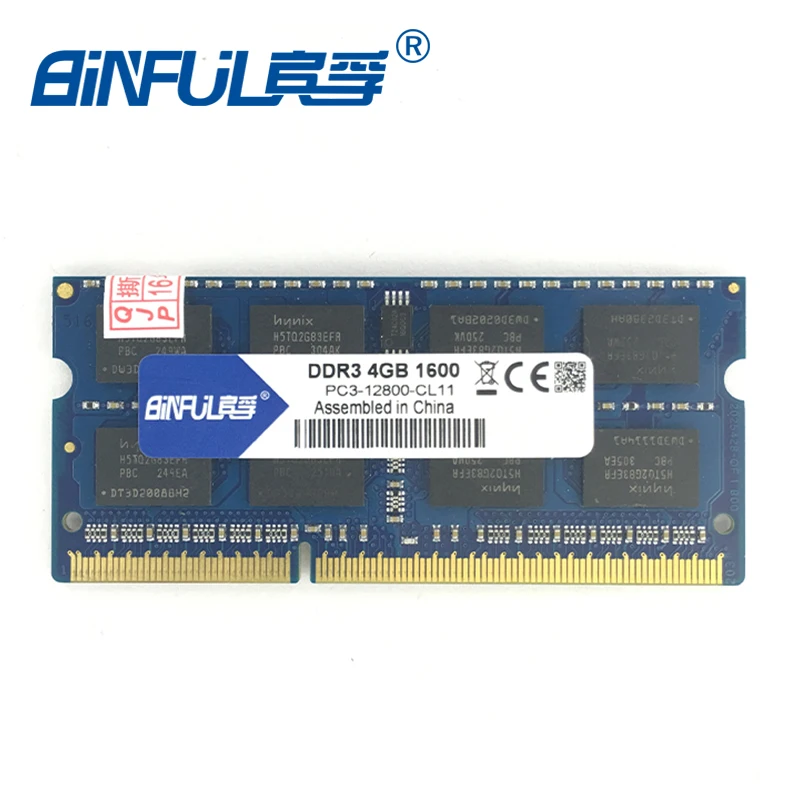 Binful DDR3 4 Гб 1600 МГц PC3-12800 для ноутбука память 204pin для ноутбука memoria Ram notebook sodimm