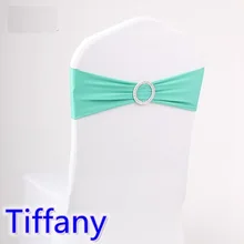 Tiffany цвет свадебный стул пояс повязка из спандекса с алмазной пряжкой для чехлы на стулья из лайкры галстук-бабочка спандекс лента на продажу