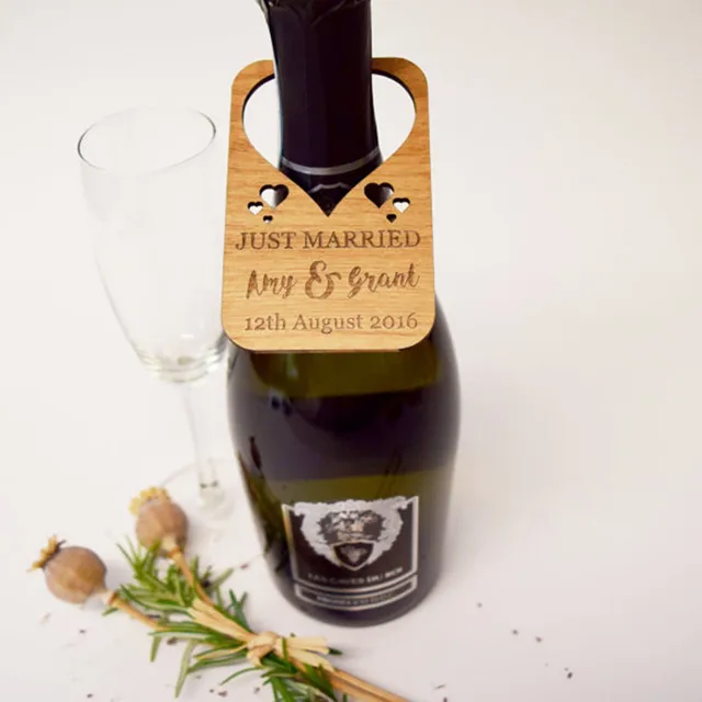 6pcs Customizable Wooden Wedding Wine Bottle Tag Sign Labelcraft 6pcs Customizable Wooden Wedding Wine Bottle Tag Sign Labelcraft Supplies Decoration Wood Natural Rustic Ornaments Decors