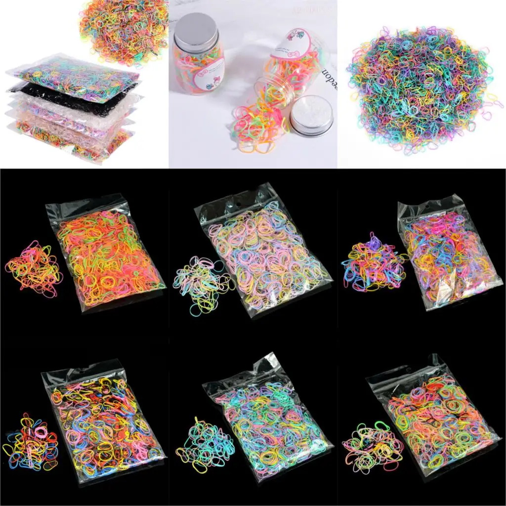 

1 Bag Disposable Gum For Hair Children TPU Rubber Bands Ponytail Holder Elastic Hair Band Girls Scrunchie Hair Accessories