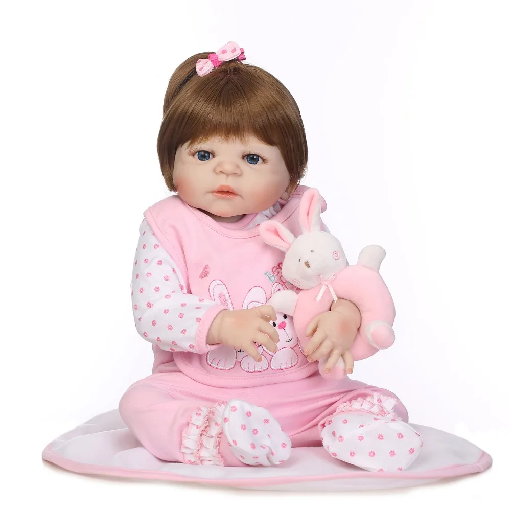 

Free shipping from Brazil full silicone body bebes reborn babies real alive reborn bonecas brinquedo Christmas Gift NPK 57CM