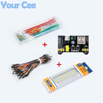 

MB102 Breadboard Power Module+MB-102 Points Solderless Prototype Bread board kit+65 Flexible jumper wires+140pcs jumper wire box