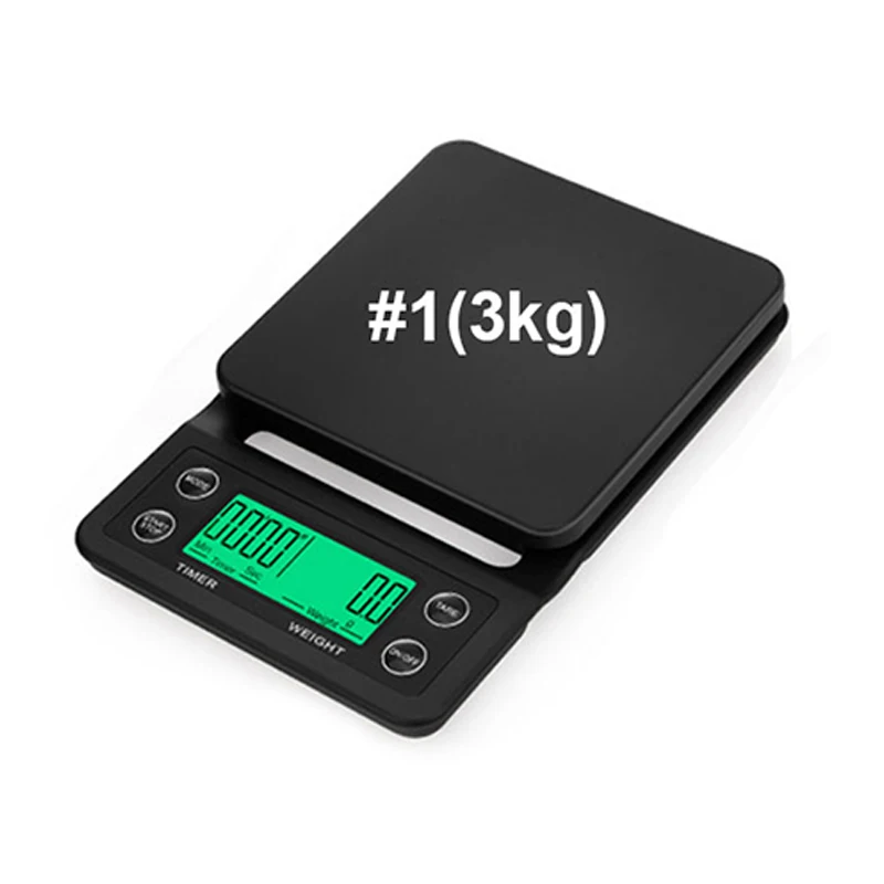 3 кг/0,1 г ЖК-цифровые весы для кофе 5 кг/0,1 г портативные мини-весы электронный таймер кухня кофе Еда весы черный коричневый - Цвет: Black 3KG