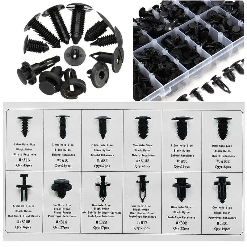 330 шт 12 размеров авто нажимной штырь заклепка накладка клипса Панель Тела интерьер Ассортимент Набор для BMW/GM/Ford/Toyota/Honda