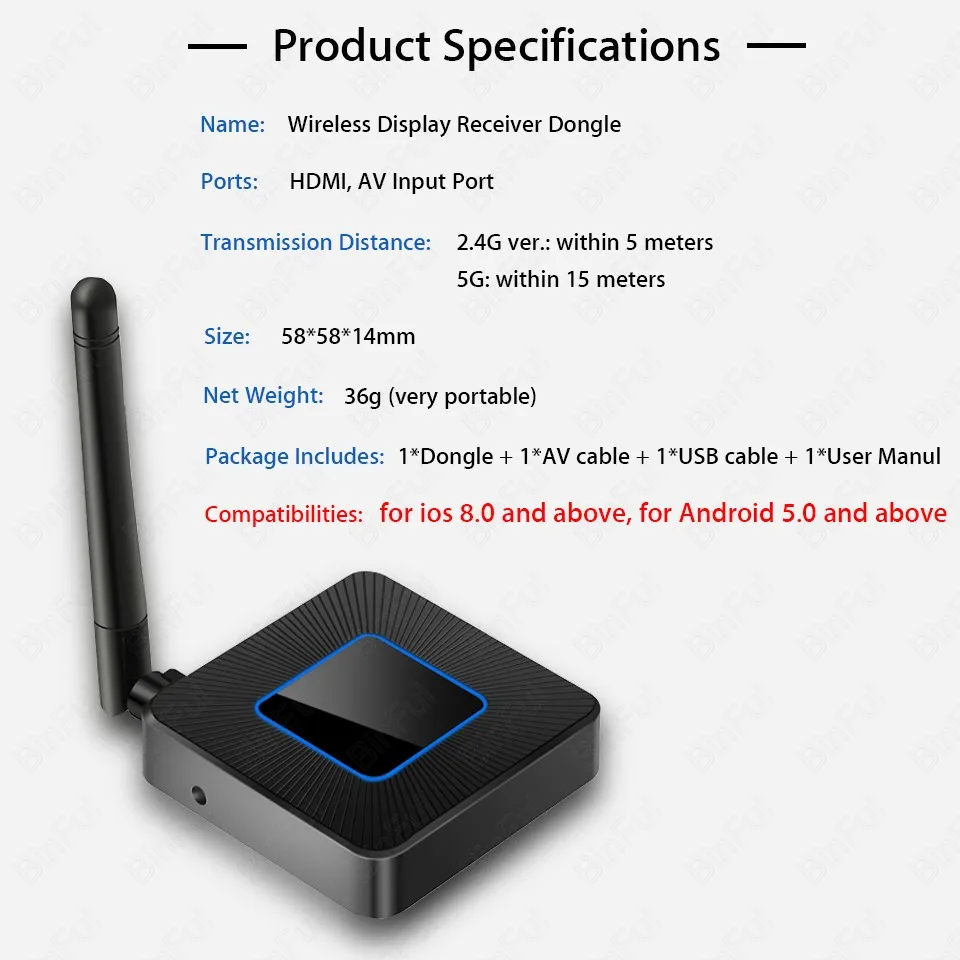 Беспроводной HDMI адаптер Wifi Дисплей приемник HDTV для Iphone Ipad Samsung Micro USB Type C телефон