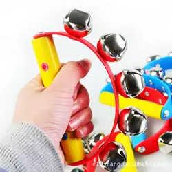 Детские игрушки 0-12 месяцев Детские погремушки для младенца игрушки деревянные полукруглые ручные колокольчики случайные цвета