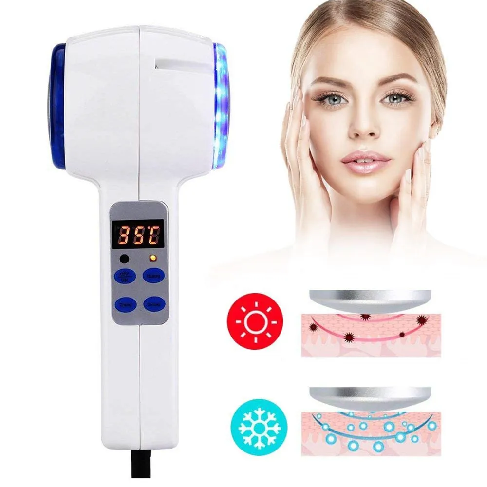 Face Care Device Hot Cold Hammer Cryotherapy Blue Photon Acne Treatment Skin Beauty Massager Liftin