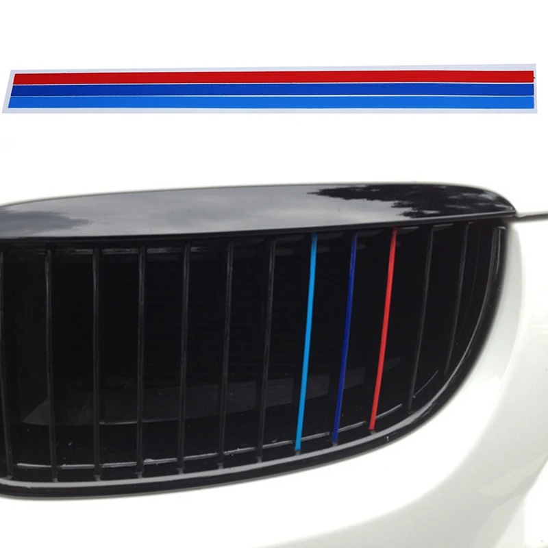 3 шт. 200*5 мм m-цветная полоска, автомобильная наклейка, решетка для почек, наклейка для BMW, серия автозапчастей, Светоотражающая наклейка, украшение, переносная