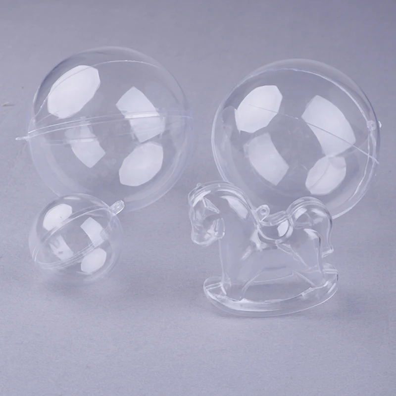 

6/9/12cm Christmas Tress Decorations Ball Transparent Open Plastic Clear Bauble Ornament Gift Present Box Decoration
