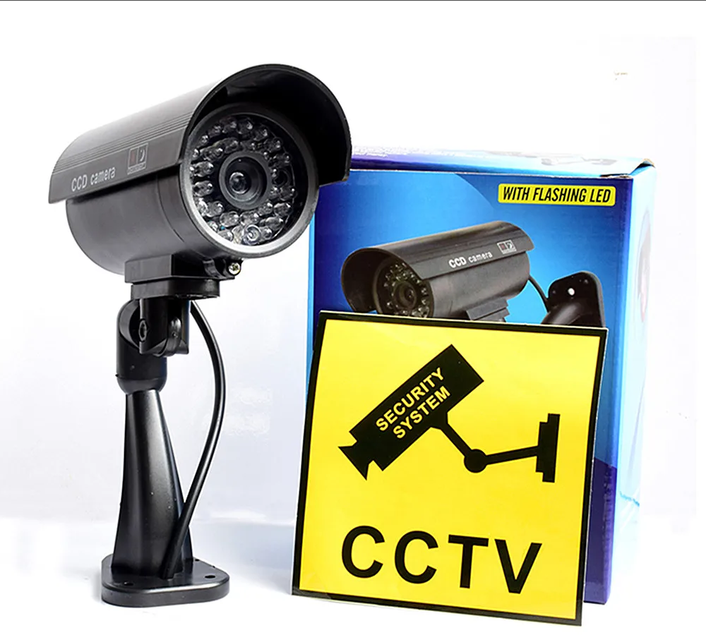 Поддельные камеры безопасности CCTV Водонепроницаемый эмуляционный манок ИК светодиодный красный светодиодный манекен видео камеры наблюдения