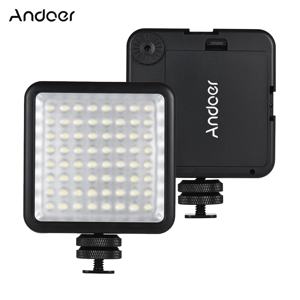 Andoer 64LED On Camera Mini LED Light Panel Lamp Dimmable Camcorder Video Lighting for Canon Nikon Sony Panasonic Olympus Godox