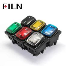 on off 16A/250V heavy duty 4 pin DPST IP67 Sealed Waterproof t85 Auto Boat Marine Rocker Switch with LED 12V 24V 110V 220V 30x22 1 39m x 1 85m size black car auto heavy duty use waterproof marine boat decorate vinyl fabric upholstery mildew resistant