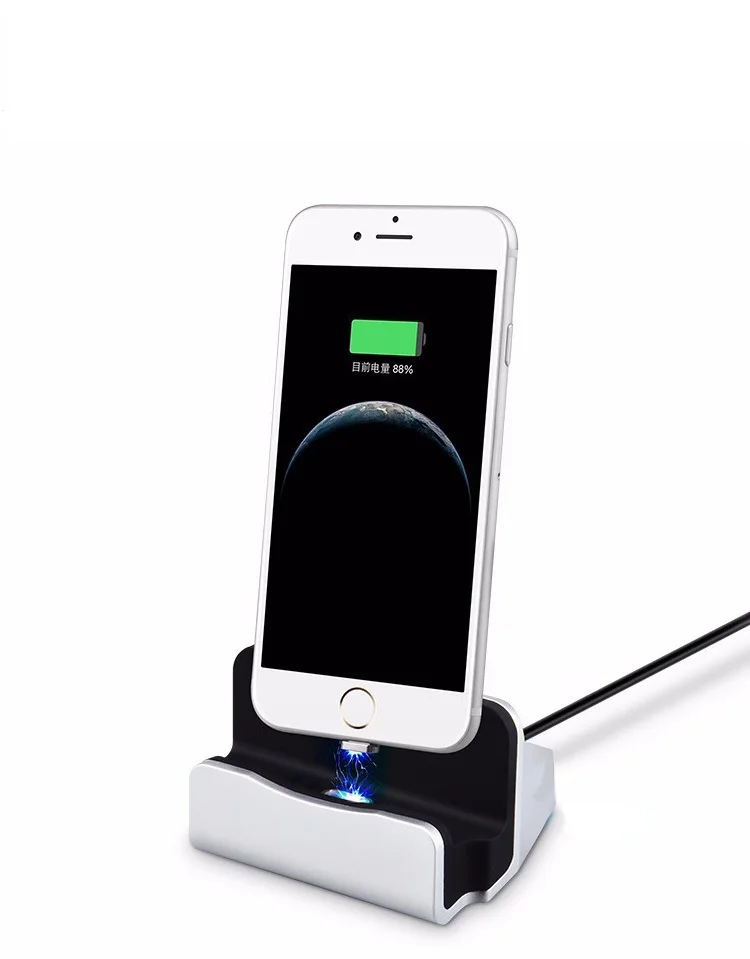 USB Micro Charger อะแดปเตอร์แม่เหล็กไร้สายสายชาร์จ Dock Station Desktop