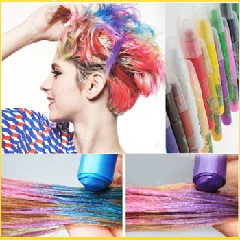 

NEW Fashion 6 Colors Hair Dye Temporary Hair Chalk Powder Soft Salon Hair Color DIY Chalks for The Hair BO