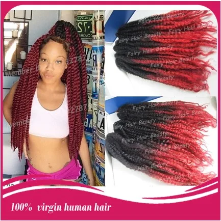 Cheap Price 20inch Folded Black Red Ombre Marley Hair Synthetic