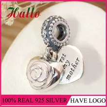 Новое поступление, высокое качество, Мамина роза, розовый эмалированный браслет с подвеской, браслет с подвеской «сделай сам», подарок, ювелирные украшения