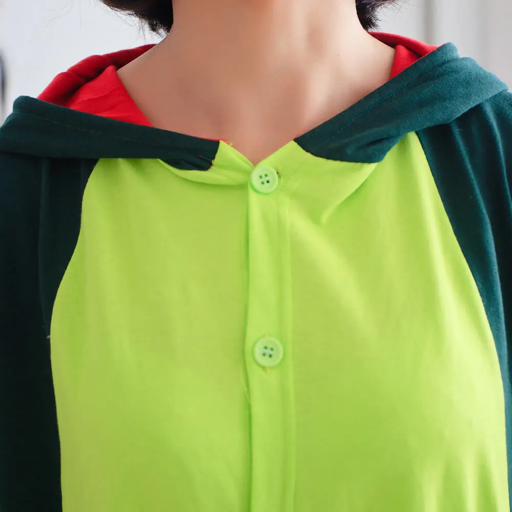 Кигуруми Onesie унисекс для взрослых женщин Динозавр зеленый пижамы костюм