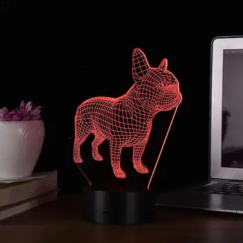 

French Bulldog 3D Table Lamp LED Colorful Dog Night Light Child Birthday Gift USB Sleep Light Touch/Remote Lamp Home Decoration