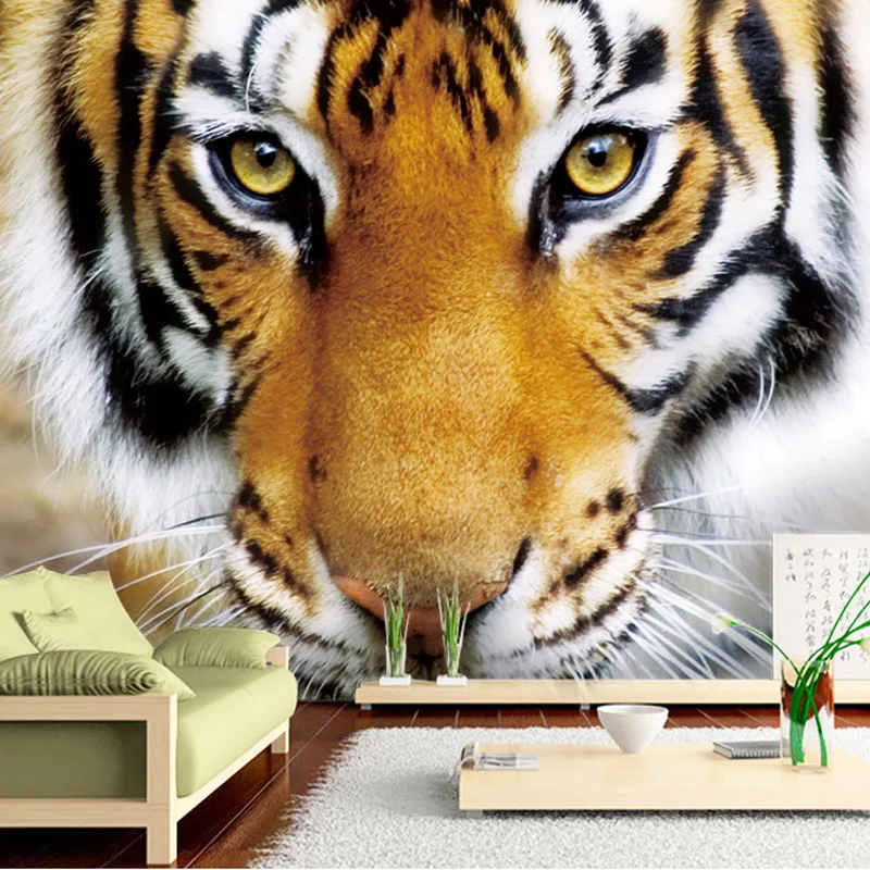 Pôster de tigre 3D, mural de decoração de parede, papel de parede