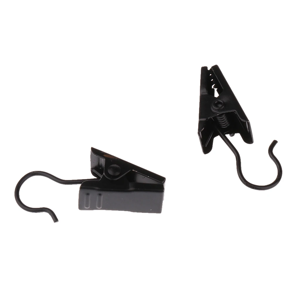30Pcs Heavy Duty Curtain Clips with Hook Spring Clamps Curtain Glider Hanger Hook Black 32mm