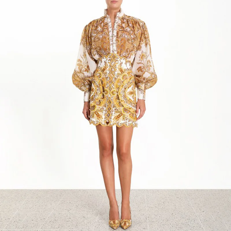 

2019 Runway Designer Vintage Style Women Floral Print Lantern Sleeve Loose Shirt Bloues Party Clothes Summer Elegant