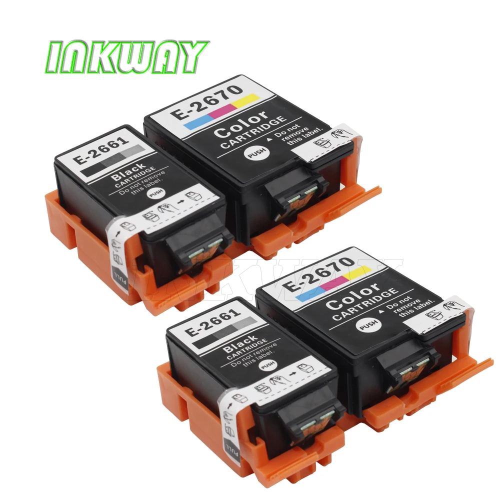 

INK WAY Black 266 ,Tri-Colour 267 Replacement Ink Cartridge for WF-100W, T2661 T2670 ink,2 sets 1 lot,free shipping