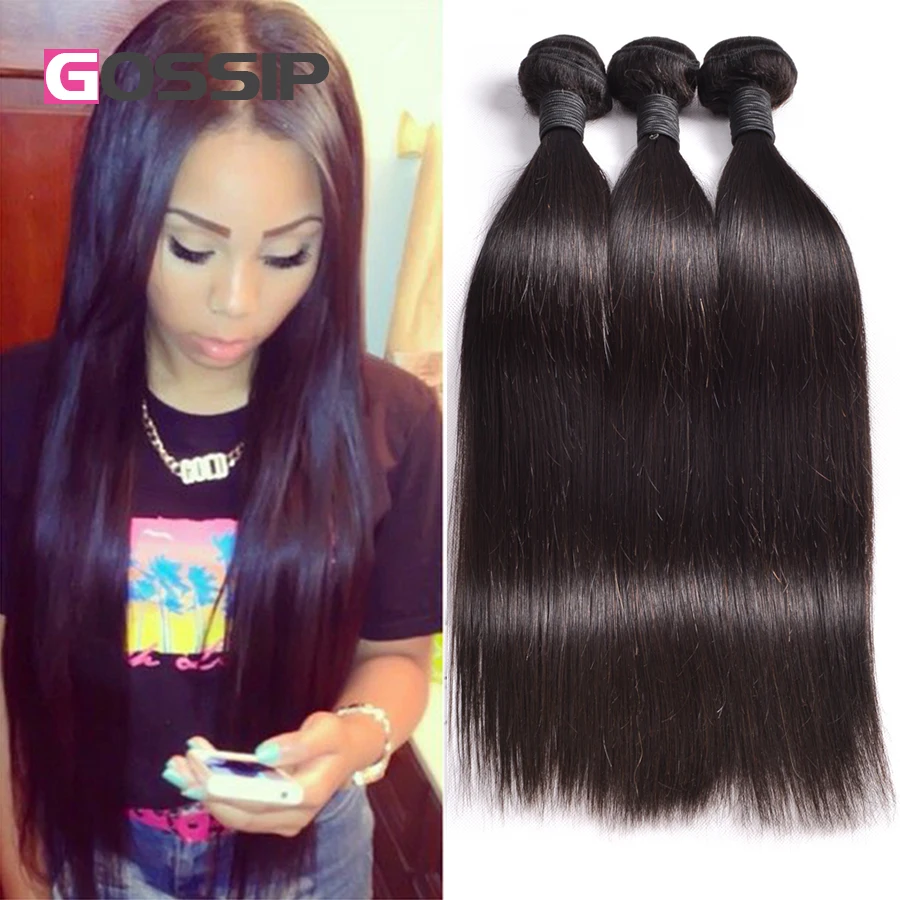 

Gossip Hair Products Peruvian Virgin Hair Straight 3pcs/lot 7A Unprocessed Virgin Hair Weave 6-28" Peruvian Straight Virgin Hair