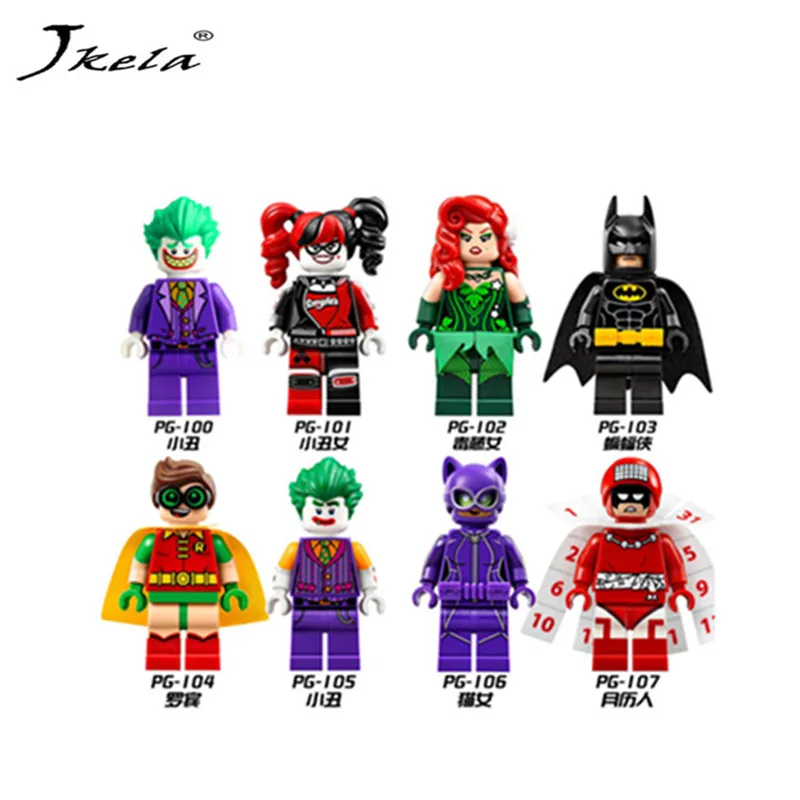 [Jkela] Super Heroes Harley Quinn Joker Batman Movie Catwoman Robin Poison Building Blocks Compatible With Legoingly Batman 