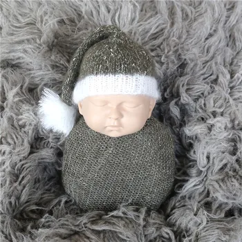 

Vintage Newborn Sweater Knit Wrap Newborn Pom Pom Hat Crochet Boy Bonnet Infant Outfit Baby Swaddle Knit Wrap Photography Props