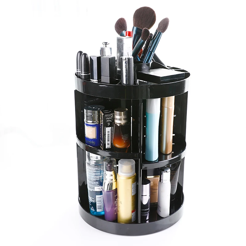 360 Degree PMMA Rotating Makeup Organizer Rangement Maquilla Extra Large Capacity Adjustable