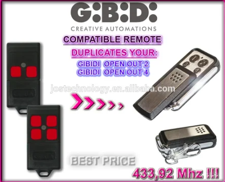 

GIBIDI OPEN OUT2,OPEN OUT4 compatible replacement remote control