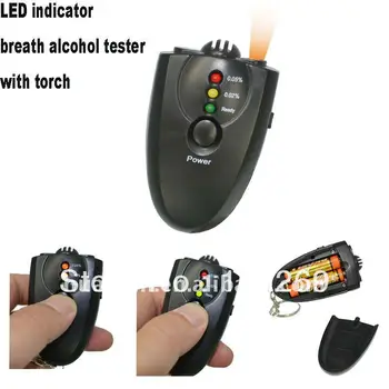 

Free Shipping factory Breath alcohol analyzer Accurate Tester Breathalyzer Flashlight LCD display alcohol breath tester