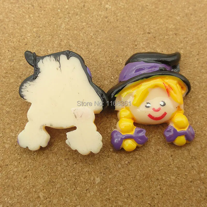 1pcs/lot Flat back resin simulation pigtail hair girl 28mm Cabochons Scrapbook for DIY phone case decoration C116-10