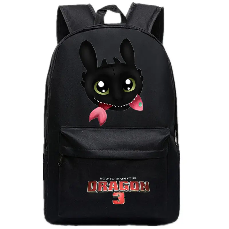 

NEW How to Train Your Dragon 3 canvas backpack Teenage Girl Backpacks Night Light Fury boy shoulder travel bag men packsack