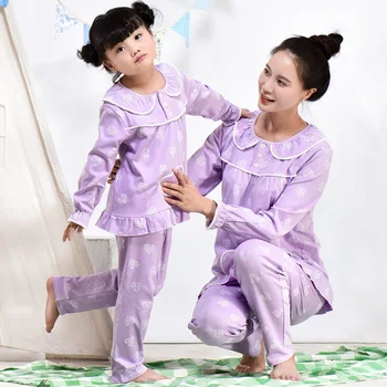 

Mother Daughter Pajamas 100% Cotton Clothes Family Matching Christmas Pajamas Girls Sleepwear Sets Pyjamas mum and daughter suit