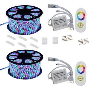 

WorldStar 220V 110V LED Strip 5050 50m 100m IP67 Waterproof RGB Dual Color Rope lighting for outdoor with RF Remote controller