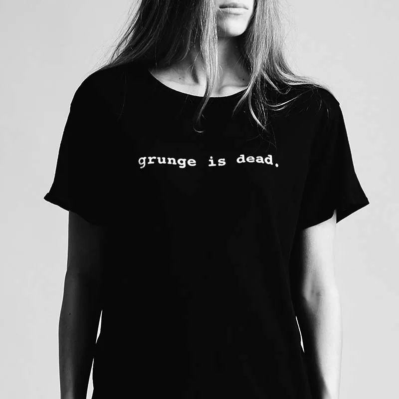 

Grunge Is Dead Kurt Cobain 90s Rock Funny T Shirt Women Cotton Short Sleeve T-shirt Camisas Mujer Vintage Summer Tops