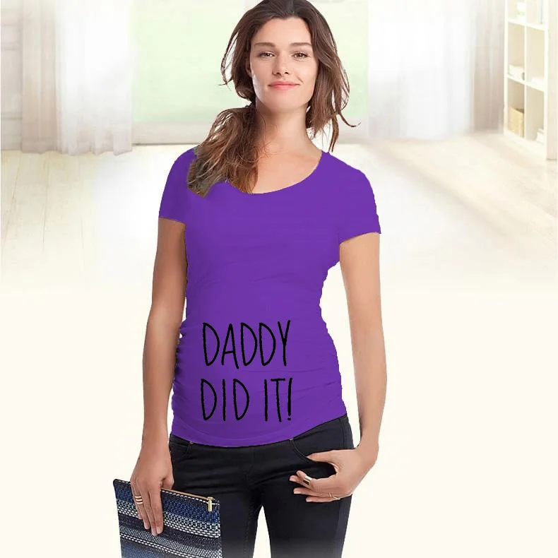 Daddy Did It, милая Одежда для беременных женщин, Футболка для беременных, забавная Футболка для беременных, повседневные топы для мам, топы, рубашки