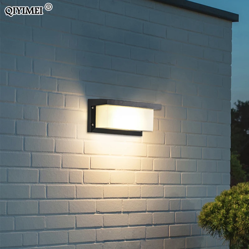 Водонепроницаемый светодиодный настенный светильник для сада наружное украшение передняя дверь освещение бра AC85-260V светильник черный абажур светильника