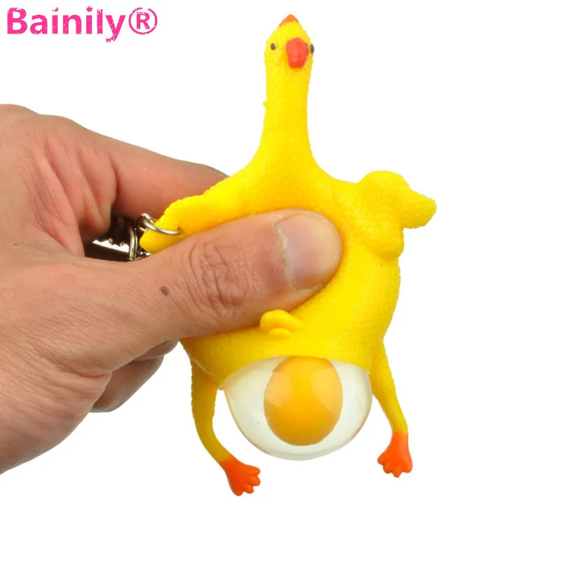 

[Bainily]Squeeze Chicken Decompression Splat Egg Venting Ball Anger Stress Reliever Action Firure Splatter Vent Eggs Funny Toys