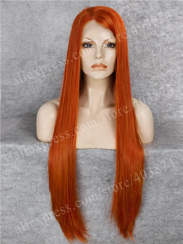 

N22-M144/3100  Extra Long Silky Straight Texture 30 inch Gingery Blonde Color Heat Resistant Cosplay Wig