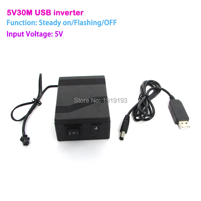 

Newest DC-5V USB 30M EL wire inverter/driver powered by Mobile battery or USB for driving 30meter EL wire or 5meter EL strip