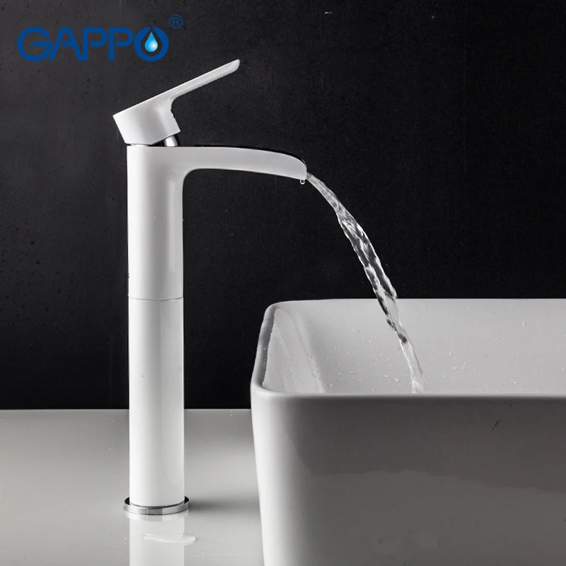 

GAPPO tall basin faucet bathroom faucets mixer water taps white basin sink faucet waterfall faucet deck mounted taps