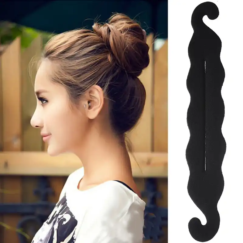 M Mism Women Magic Hair Dount Quick Messy Bun Maker With Pearl